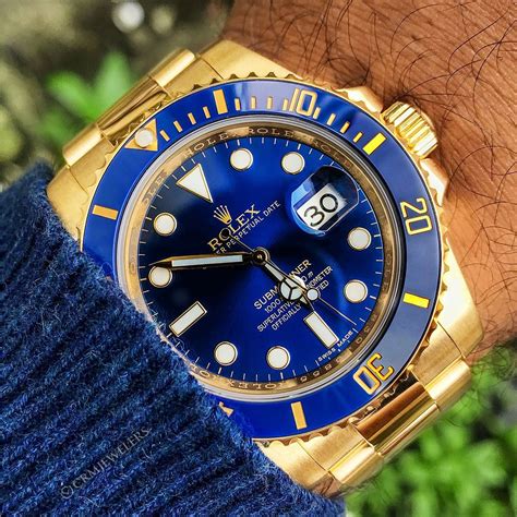 rolex submariner all gold blue face|rolex submariner blue bezel price.